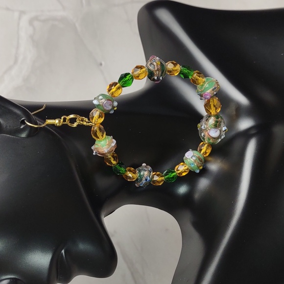 Art Glass/Faceted Crystal Necklace/Earrings Set - Picture 12 of 12